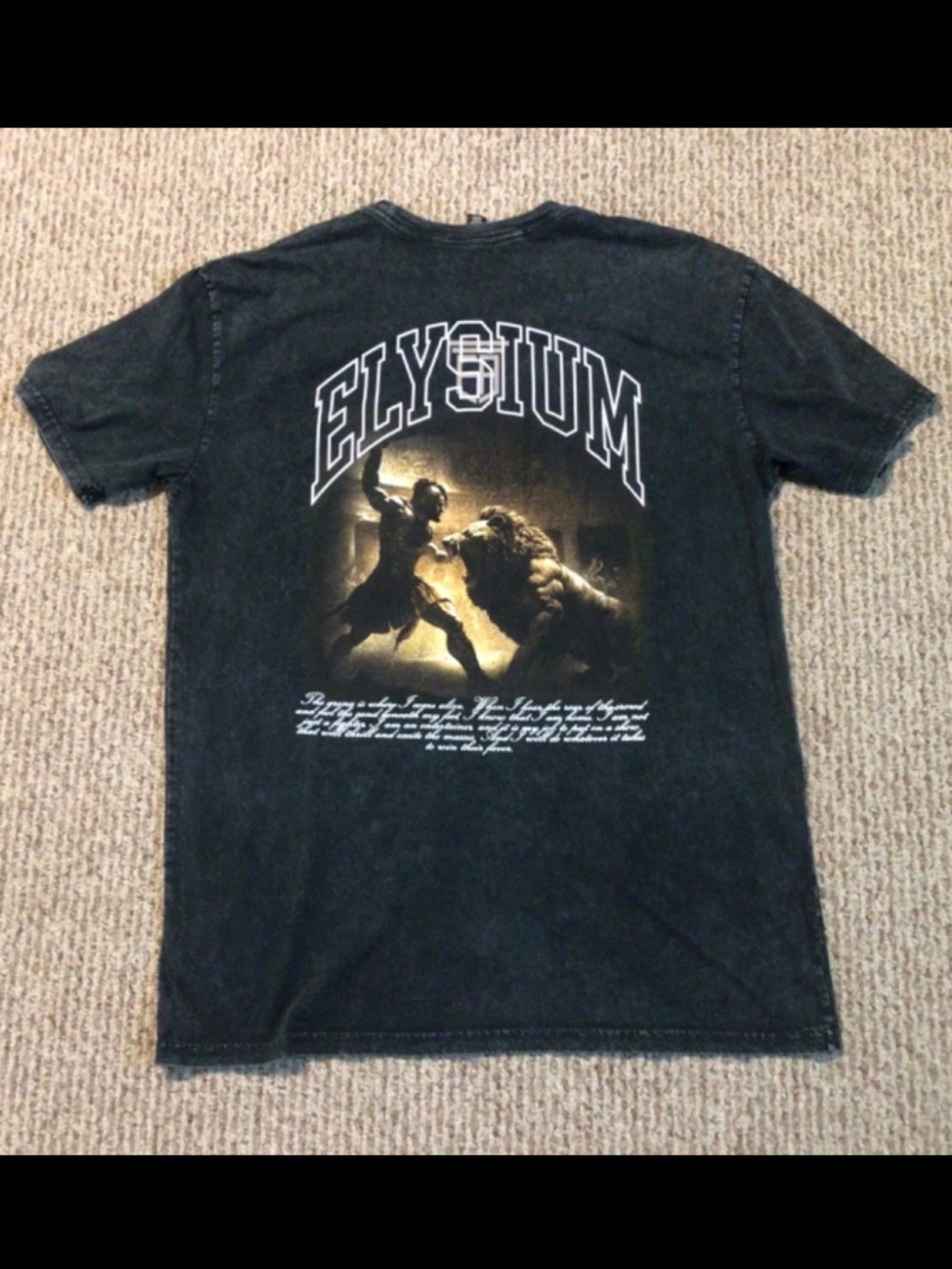 Limited Edition RARE Elysium Athletic Stonewash Tee Centurion Gladiator Men’s XL